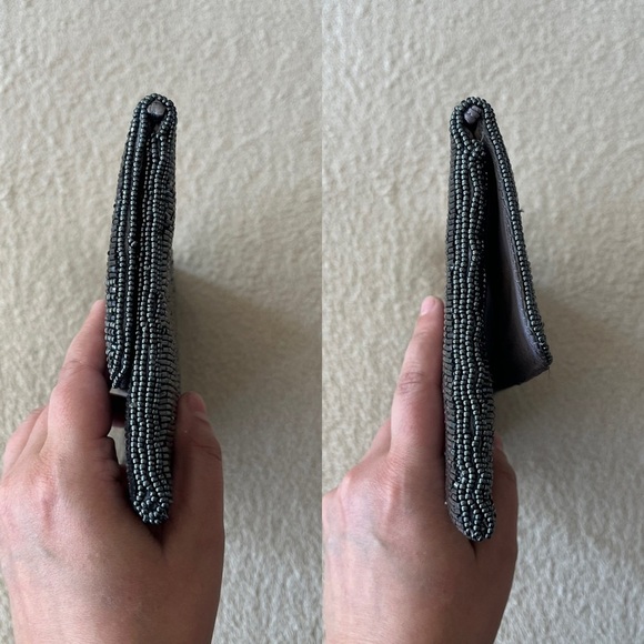 Vintage 1980s Du-Val Black Beaded Envelope Clutch - Picture 11 of 15